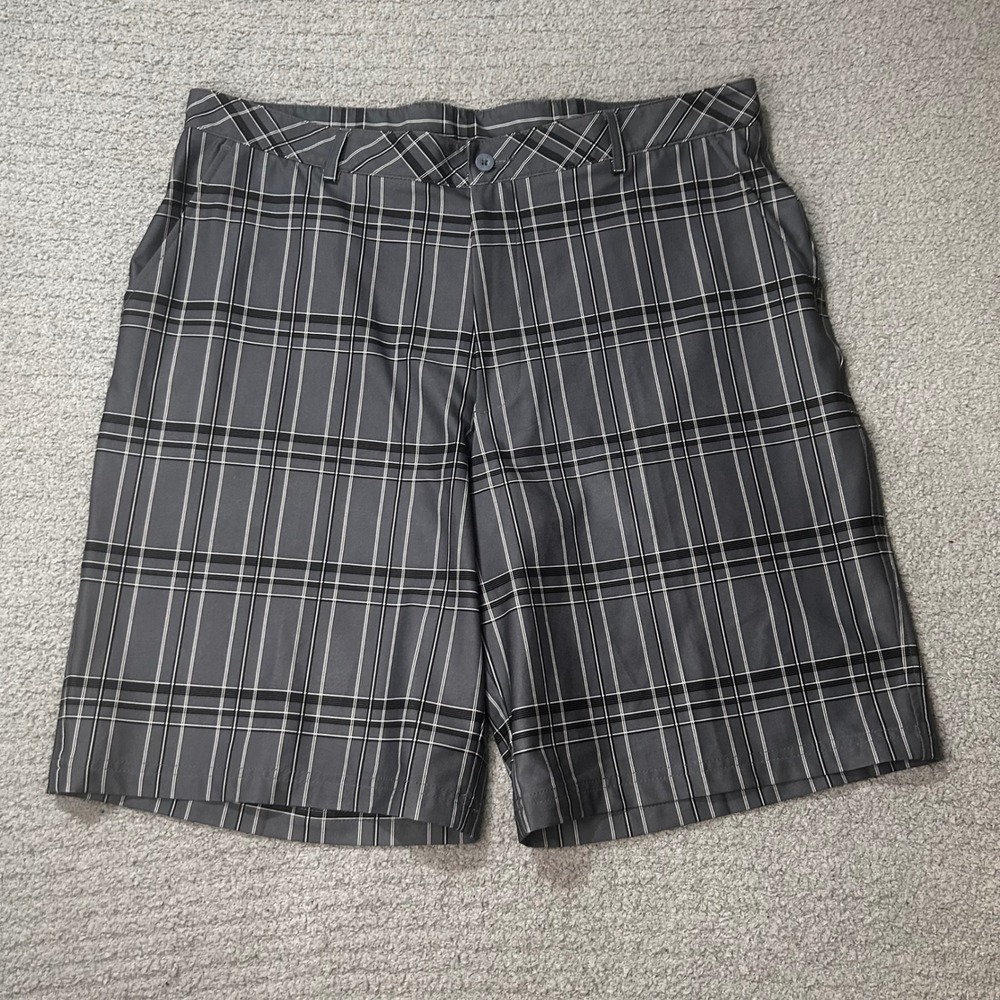 Bolle Golf Shorts Plaid 38 Grey Performance Tech Stretch Preppy‎ Athleisure
